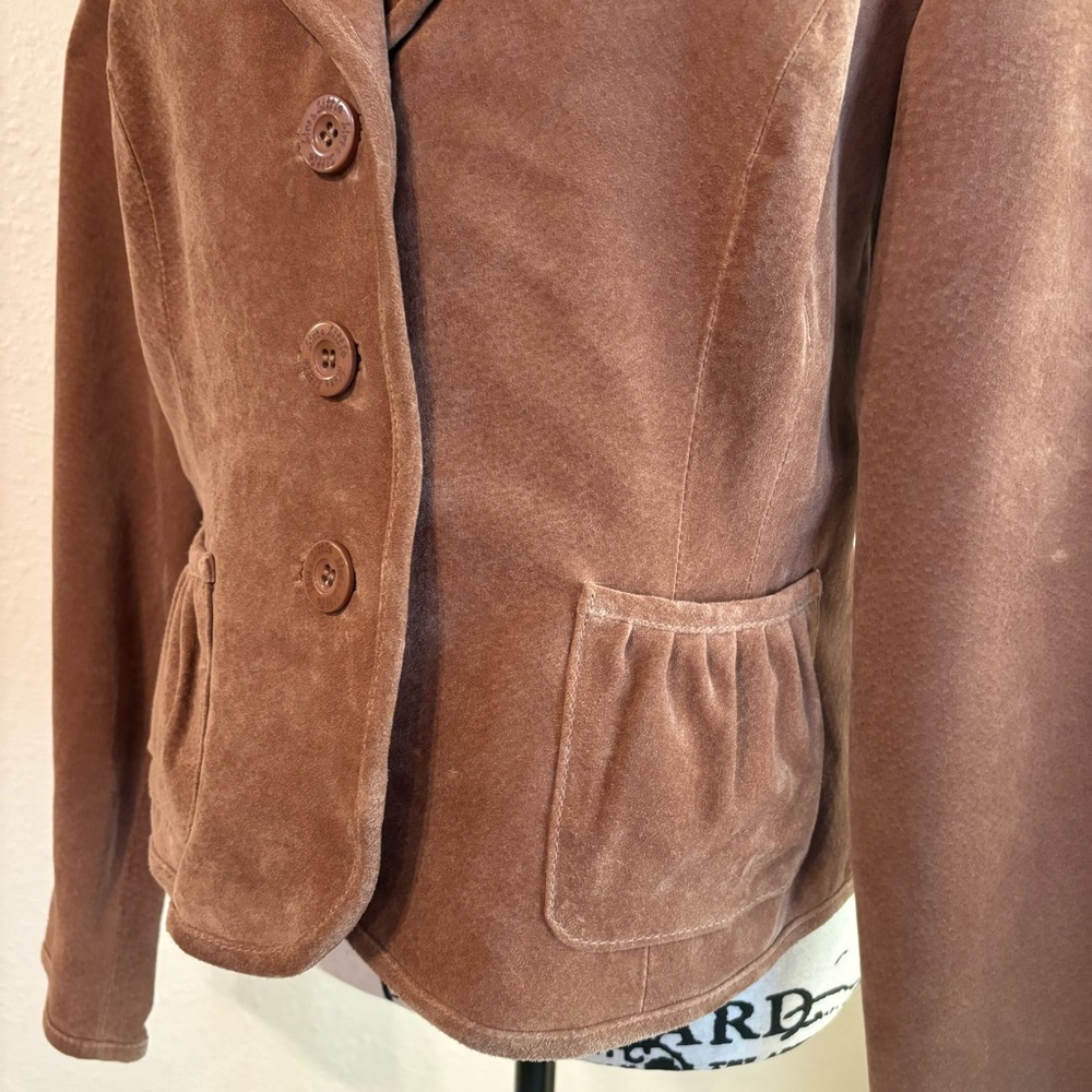 Vintage Live a Little Brown Suede Blazer - Picture 6 of 14
